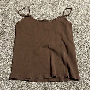 Brandy Melville Brown Lace Trim Tank